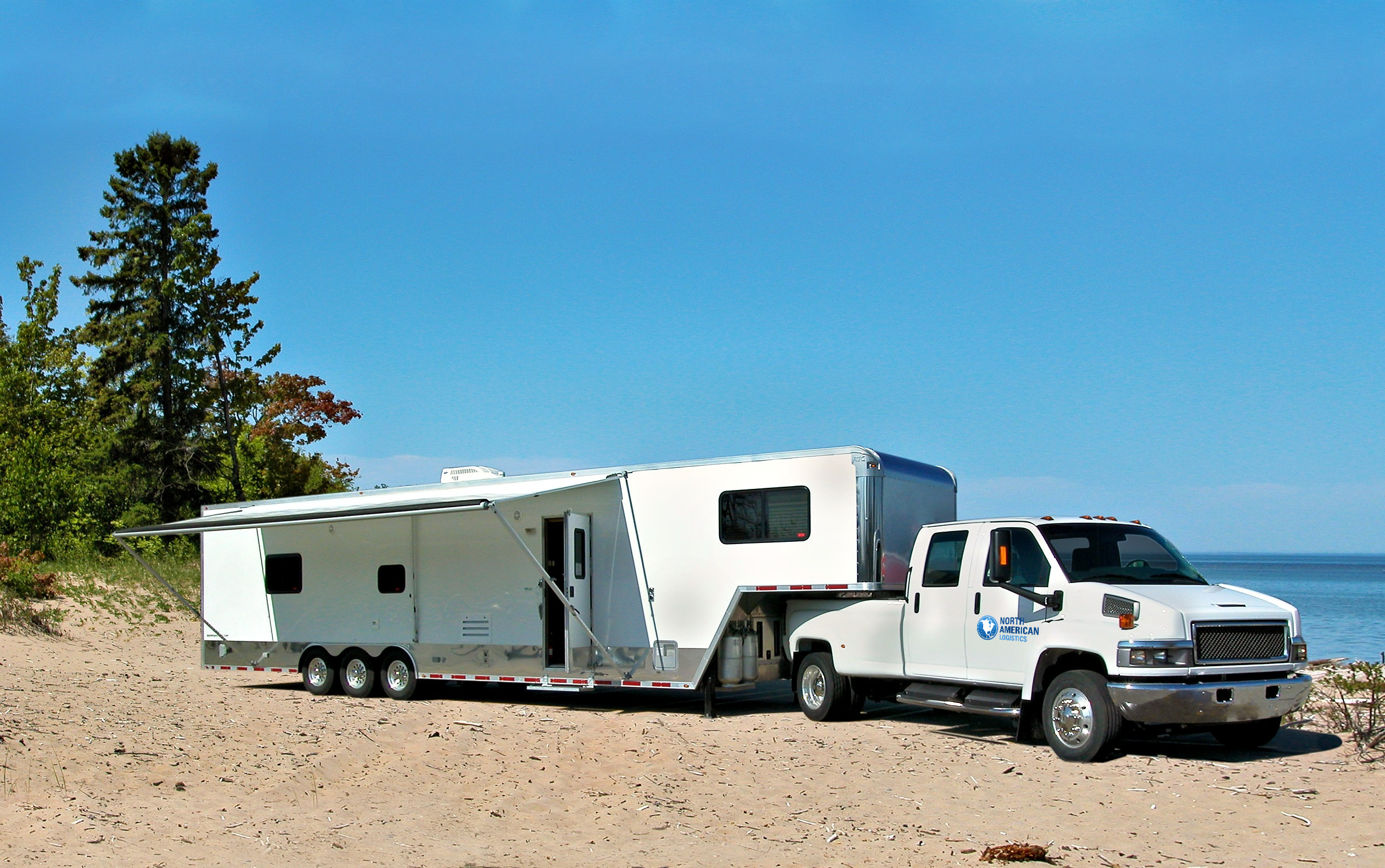 North American Logistics mobile command center with satellite for disaster response operations